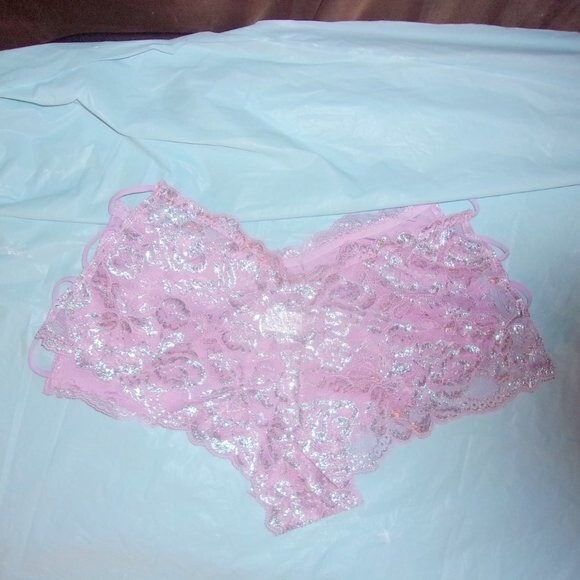 Youmita 40C Lavender Mist Metallic Lace Bra & XL Coordinating Boyshort NWT - Picture 4 of 12